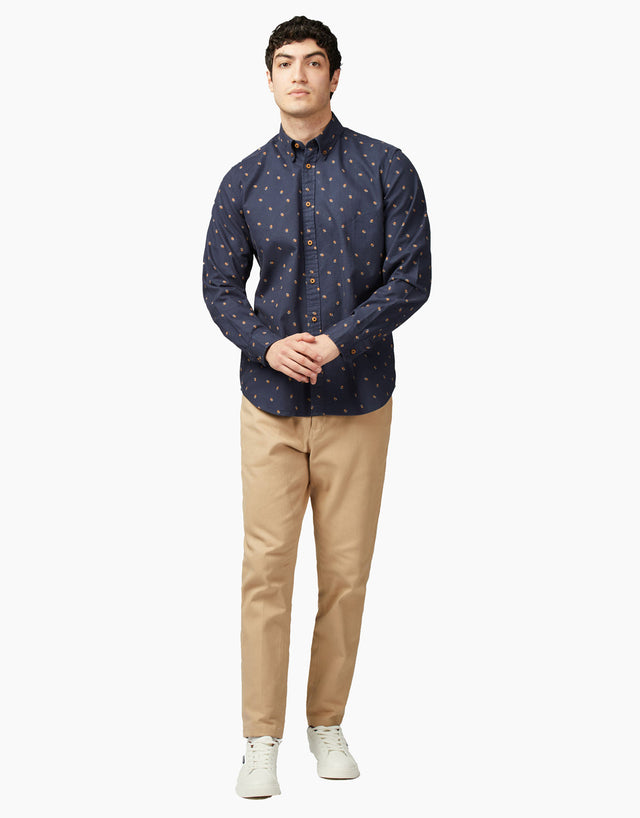Ben Sherman Scattered Geo Brushed Twill Indigo Shirt