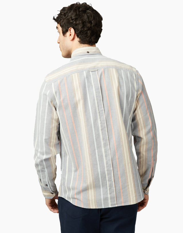 Ben Sherman Asymmetric Striped Oxford Indigo Shirt