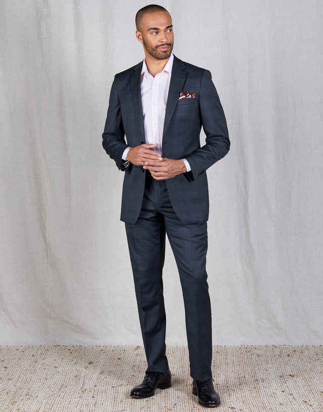 Lotus Blue Check Suit Trouser