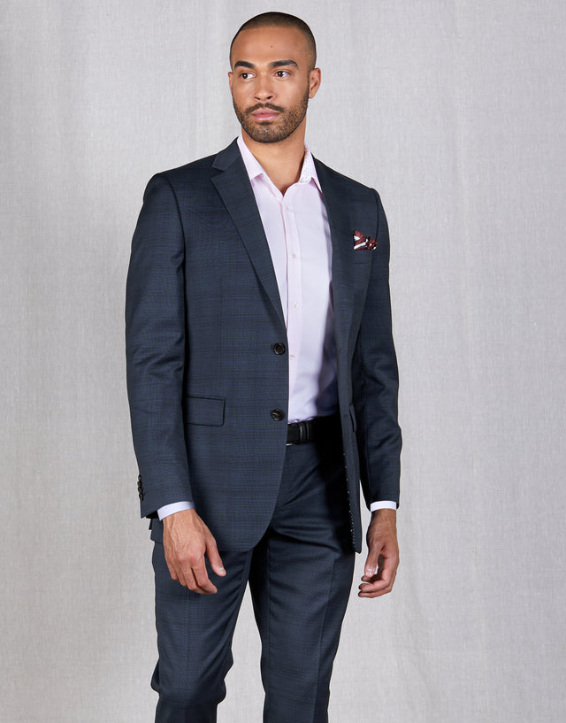 Cooper Blue Check Suit Jacket