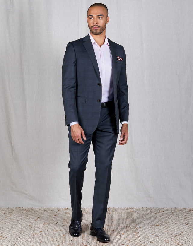 Lotus Blue Check Suit Trouser