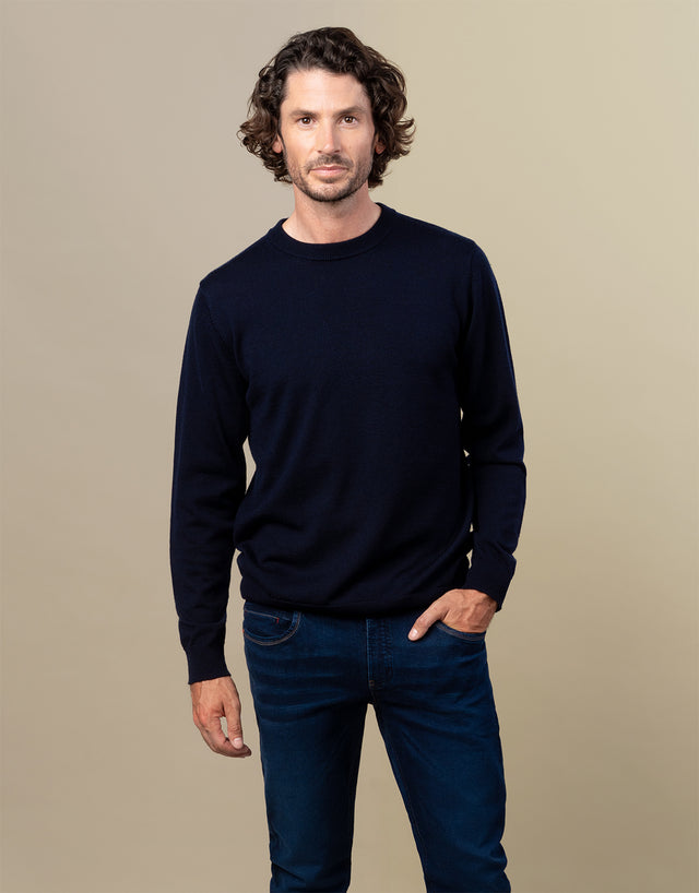 Naseby Navy Crew Neck Jersey