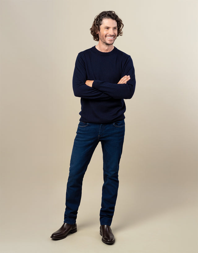 Naseby Navy Crew Neck Jersey