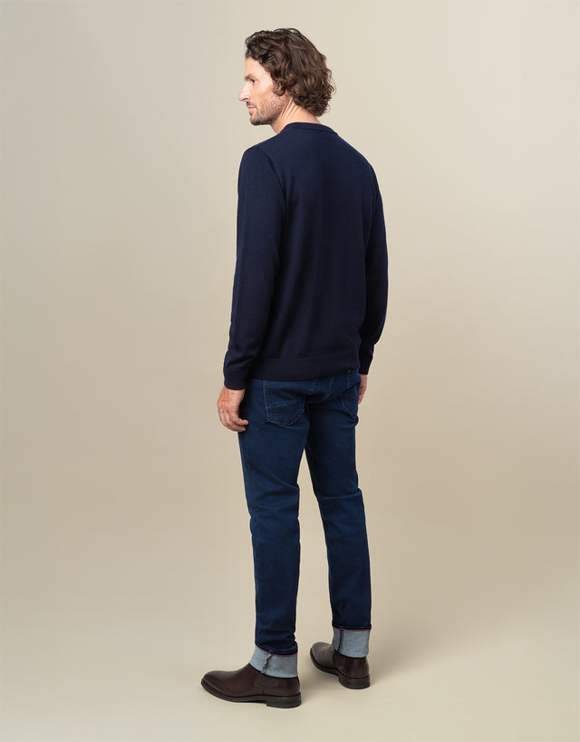 Kurt Jean Dark Blue Washed and Faded
