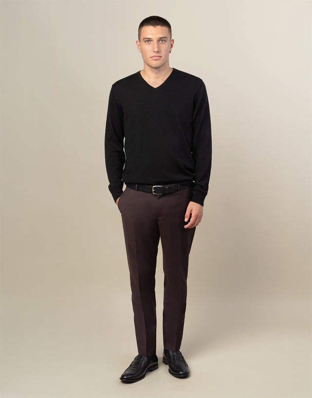 Lotus Burgundy Twill Suit Trouser