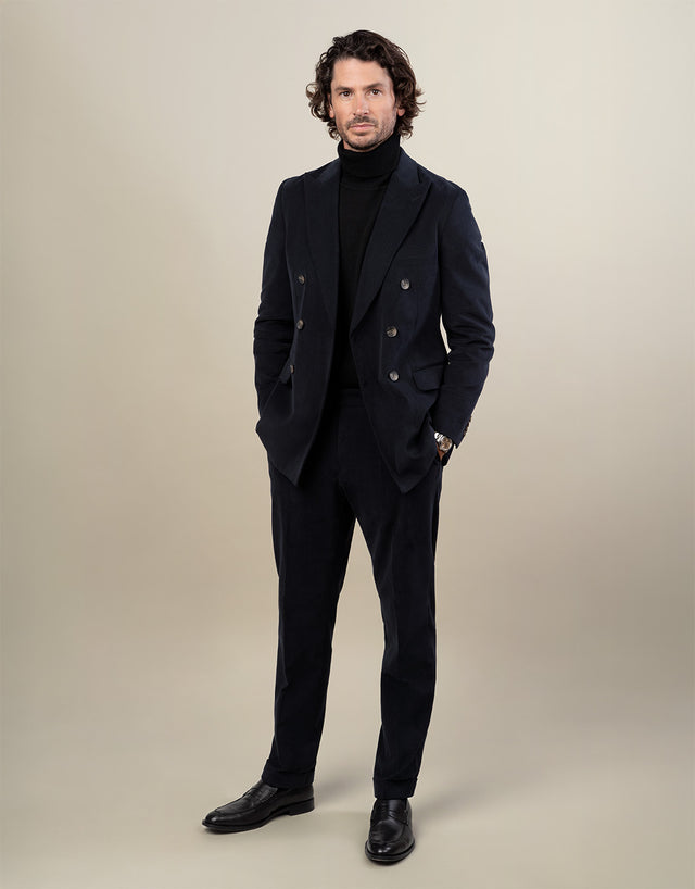 Whetu Navy Brushed Cotton Suit