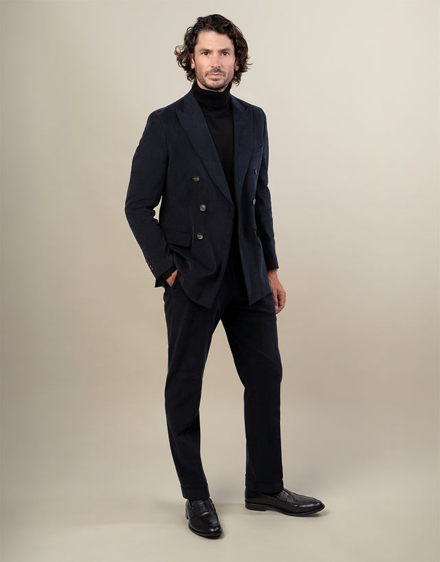 Whetu Navy Brushed Cotton Suit