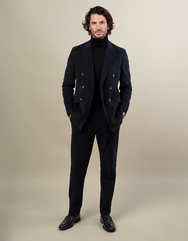 Whetu Navy Brushed Cotton Suit