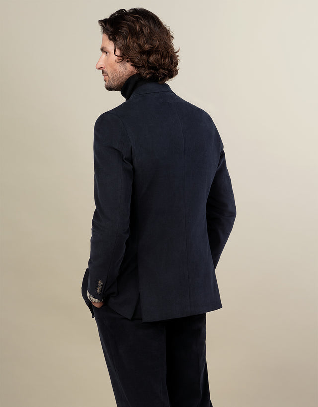 Whetu Navy Brushed Cotton Blazer