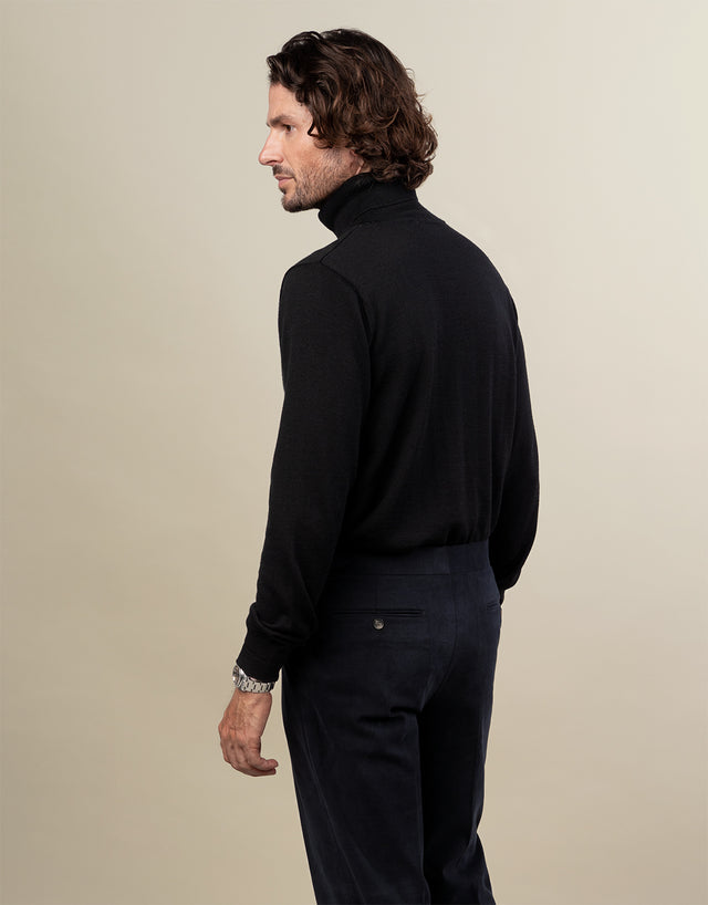 Wanaka Black Roll Neck Jersey