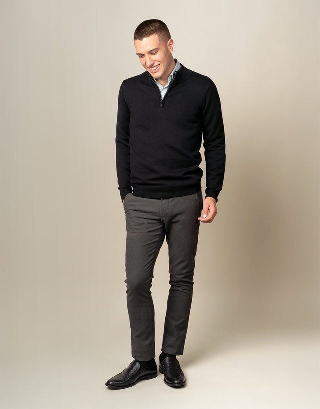 Mataura Black 1/4 Zip Jersey