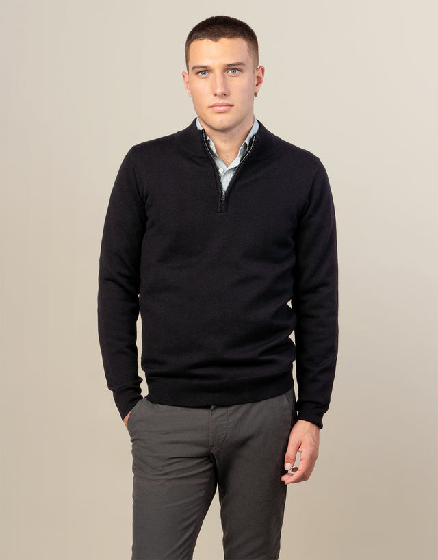 Mataura Black 1/4 Zip Jersey