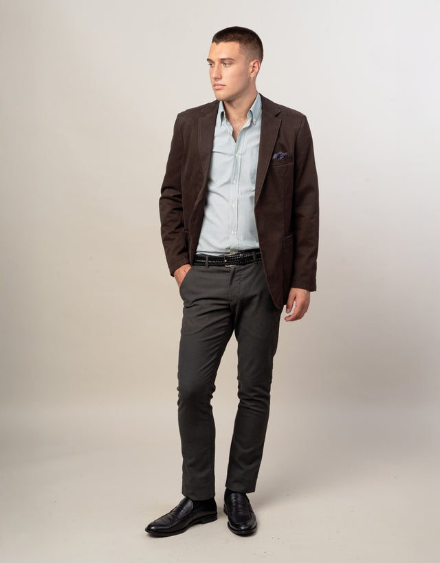Ohope Green Micro-Stripe Shirt