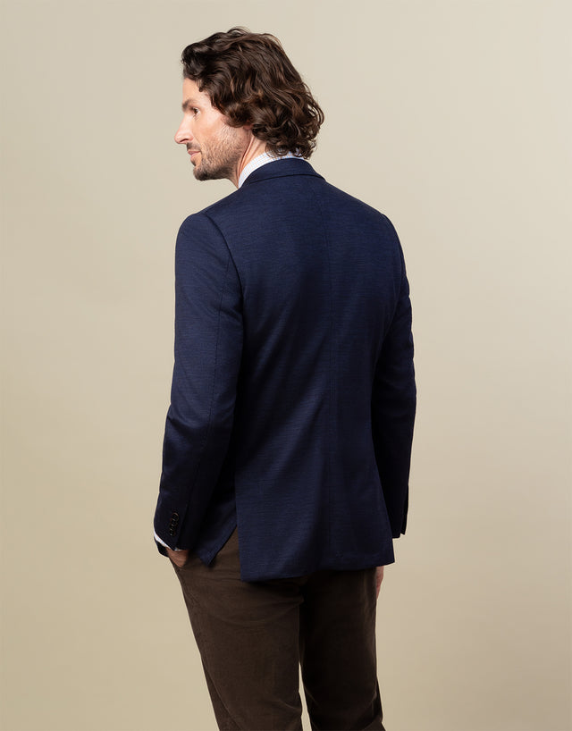 Pearse Navy Hopsack Knit Blazer