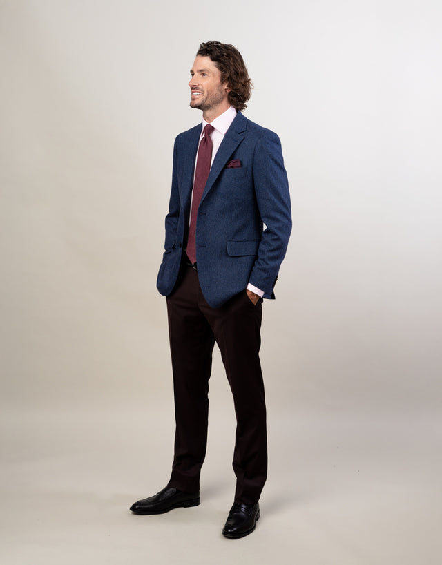 Lotus Burgundy Twill Suit Trouser