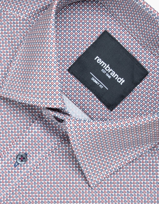 Banks Maroon & Navy Geo Print Shirt