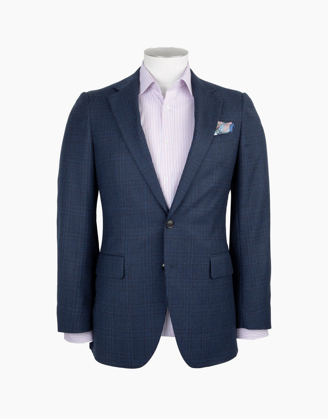 Cooper Blue & Burgundy Check Two Piece Suit