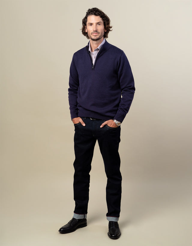 Mataura Indigo Blue 1/4 Zip Jersey