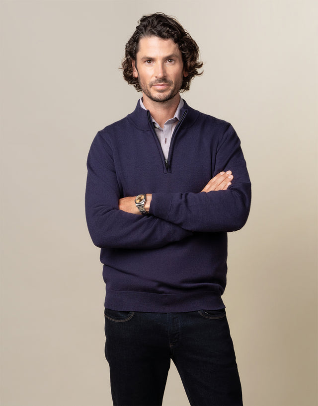 Mataura Indigo Blue 1/4 Zip Jersey