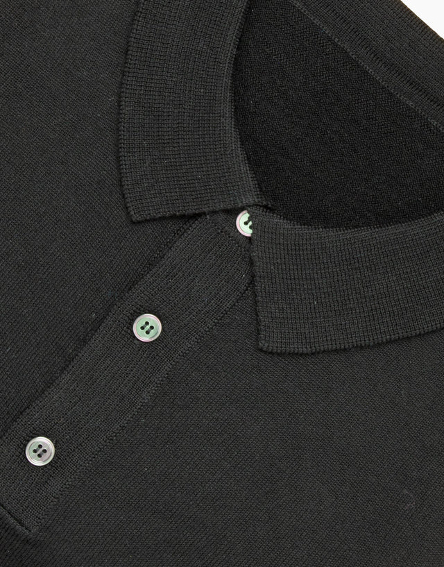 Owaka Black Merino Polo
