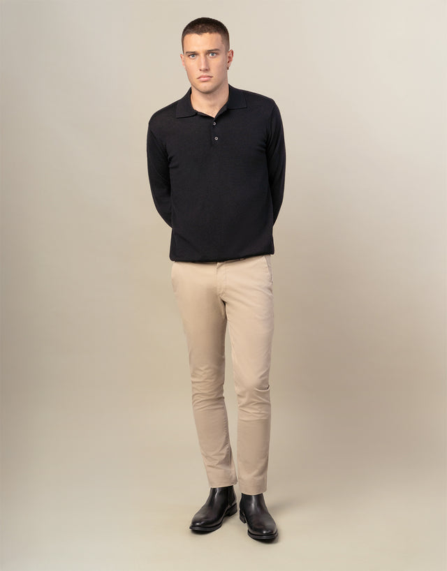 Owaka Black Merino Polo