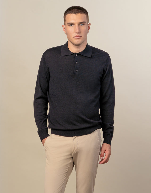 Owaka Black Merino Polo