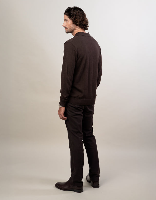Tyler Dark Brown Birdseye Chinos