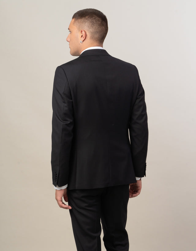 Lyon Jet Black Peak Suit Jacket