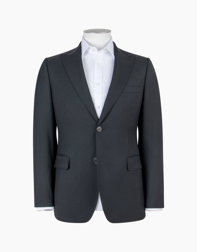Lyon Jet Black Peak Suit Jacket