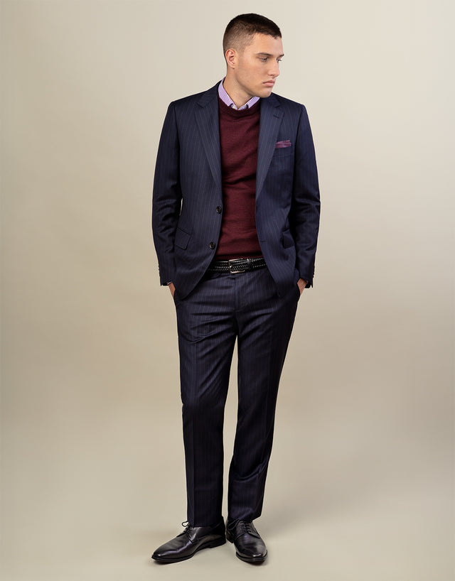 Lotus Navy Pinstripe Suit Trouser
