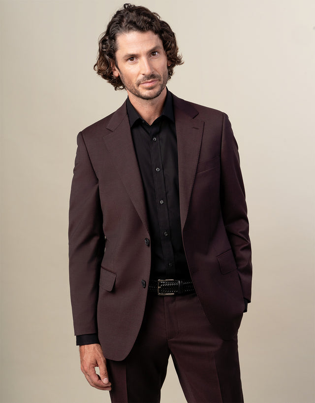 Cooper Burgundy Twill Suit Jacket