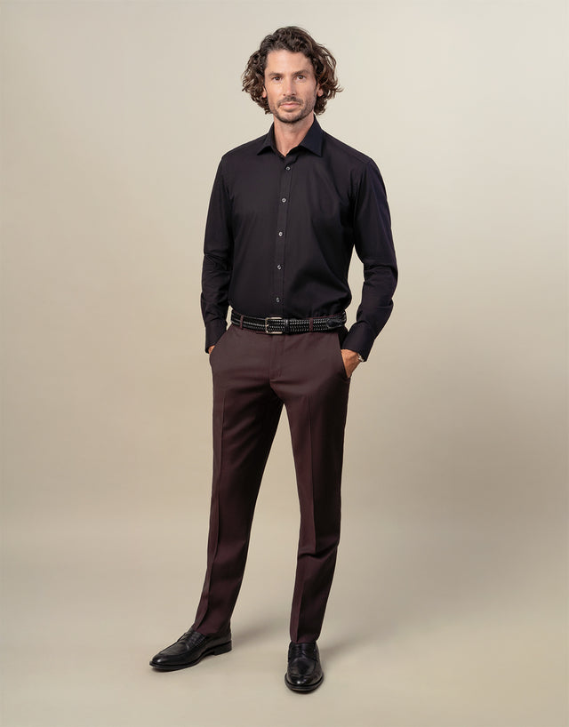 Lotus Burgundy Twill Suit Trouser