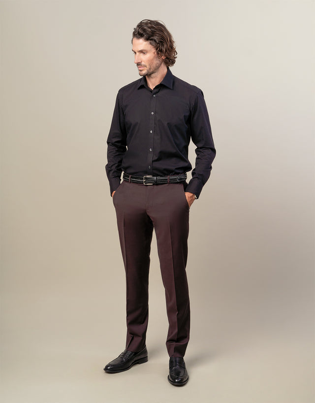 Lotus Burgundy Twill Suit Trouser