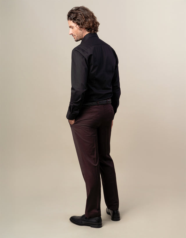 Lotus Burgundy Twill Suit Trouser