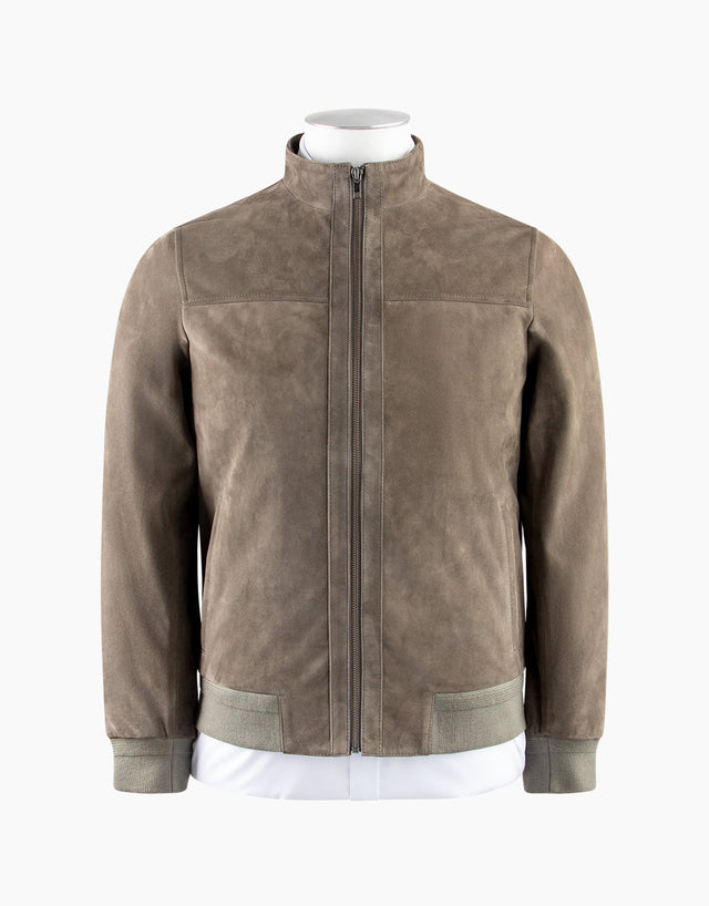 Bursa Khaki Green Suede Jacket