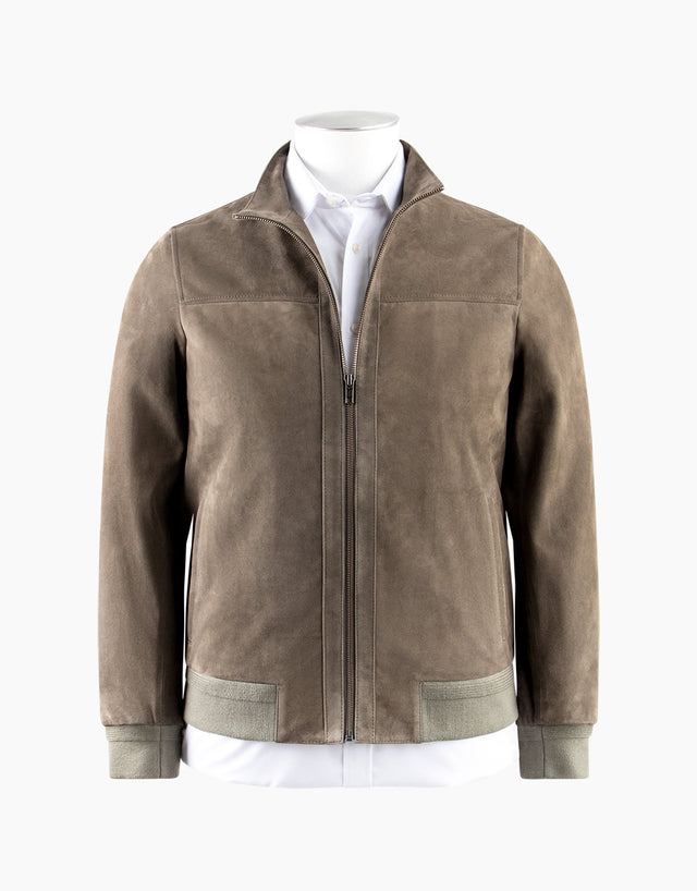 Bursa Khaki Green Suede Jacket