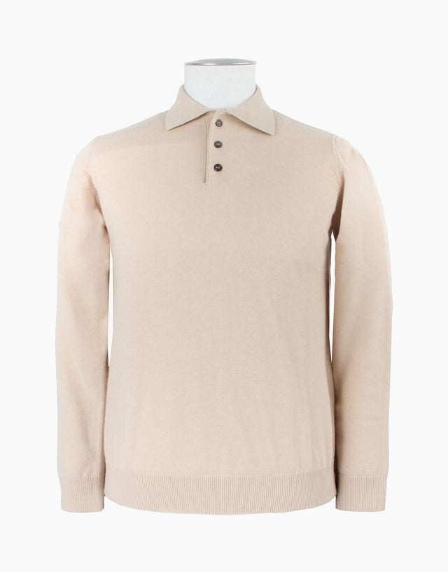 Owaka Beige Merino Polo