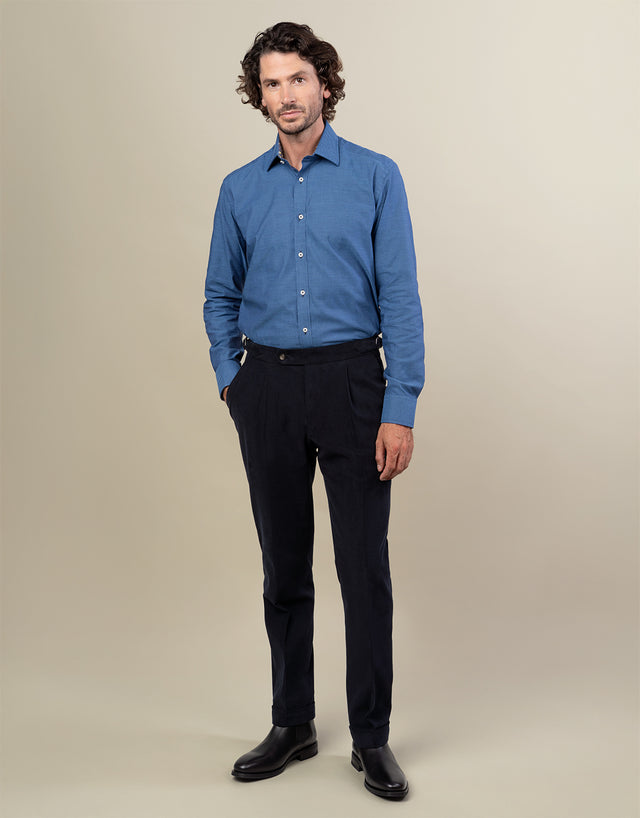 Evans Navy Brushed Cotton Trouser