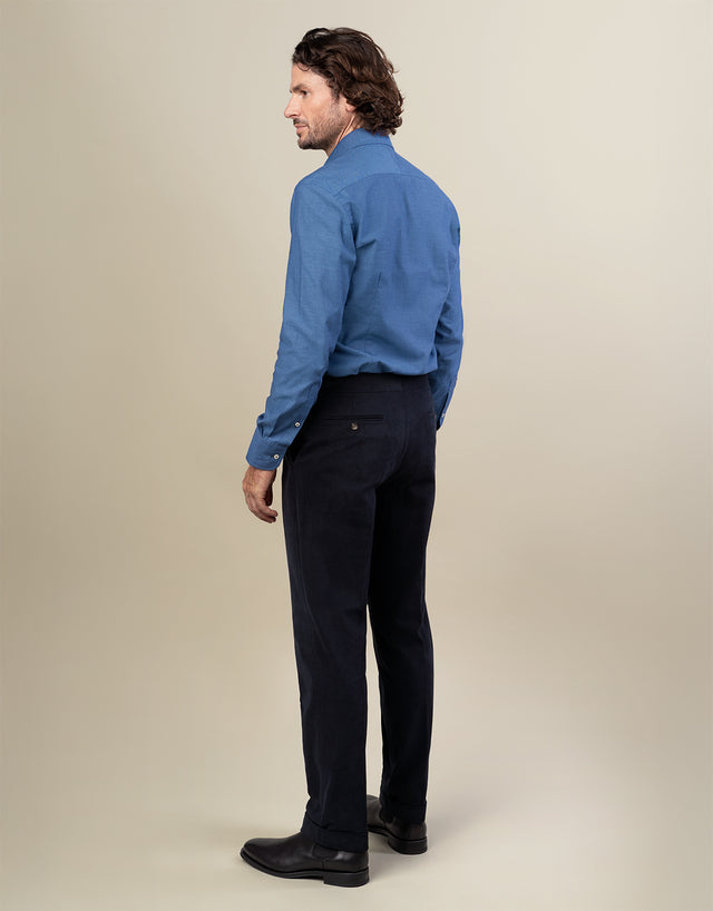 Evans Navy Brushed Cotton Trouser