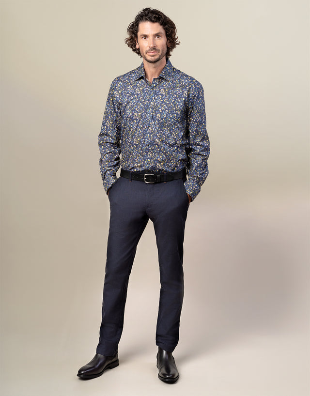 Tyler Navy Birdseye Chinos