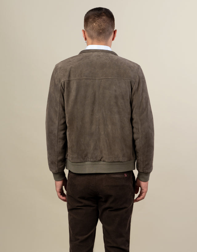 Bursa Khaki Green Suede Jacket
