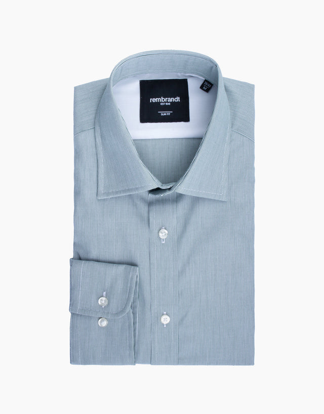 Ohope Green Micro-Stripe Shirt