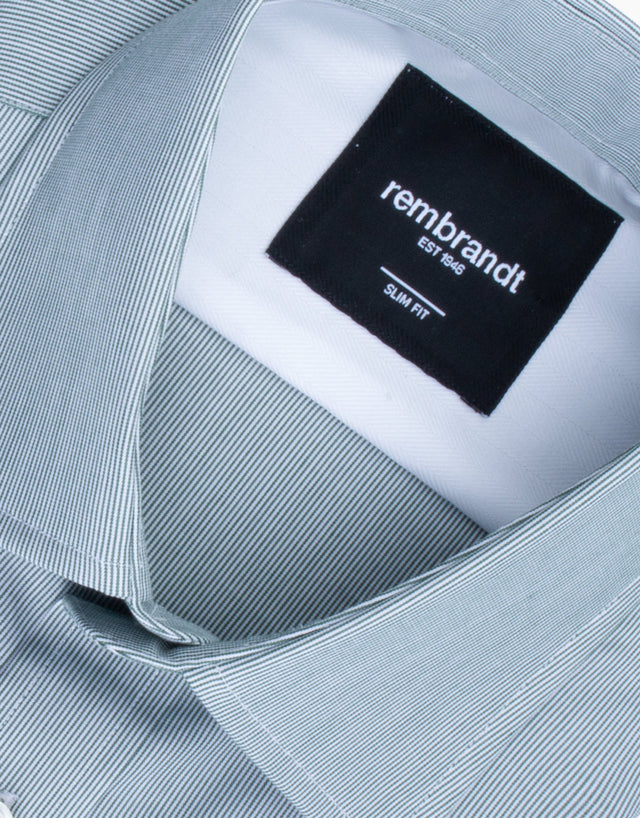 Ohope Green Micro-Stripe Shirt