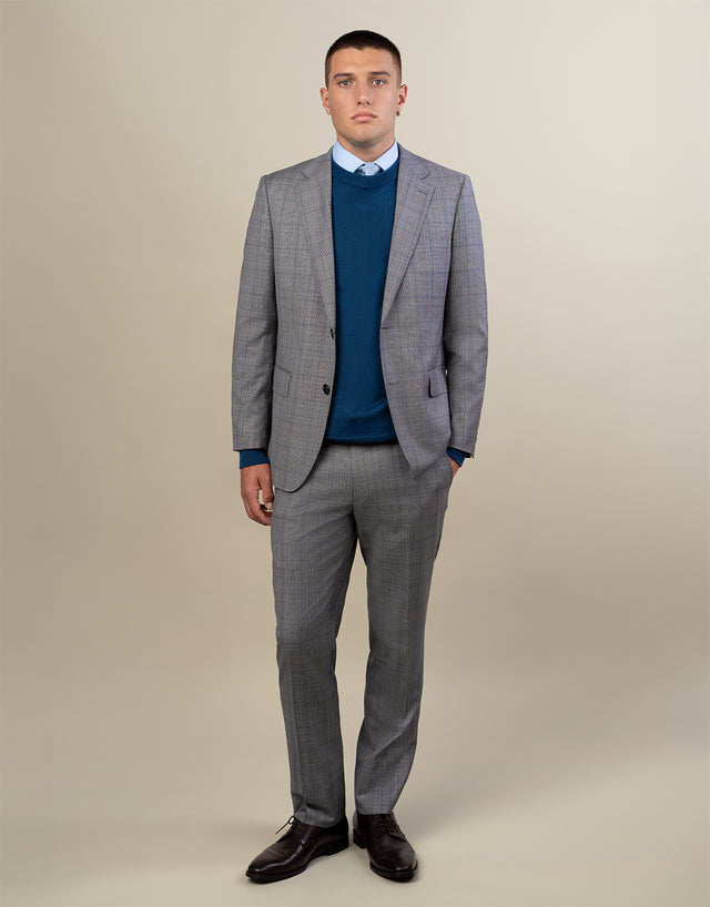Cooper Grey & Blue Glen Check Suit