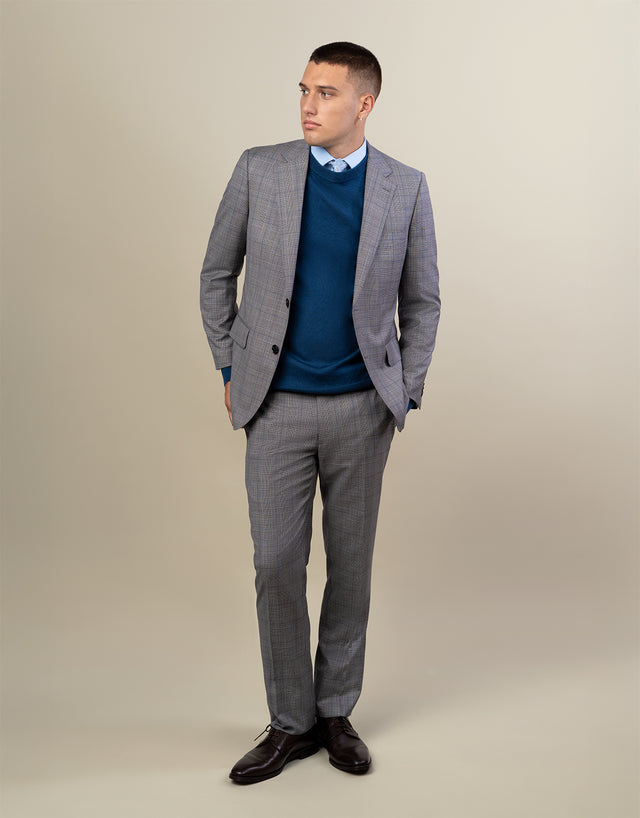 Cooper Grey & Blue Glen Check Suit