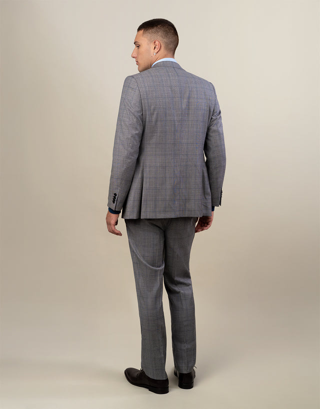 Cooper Grey & Blue Glen Check Suit