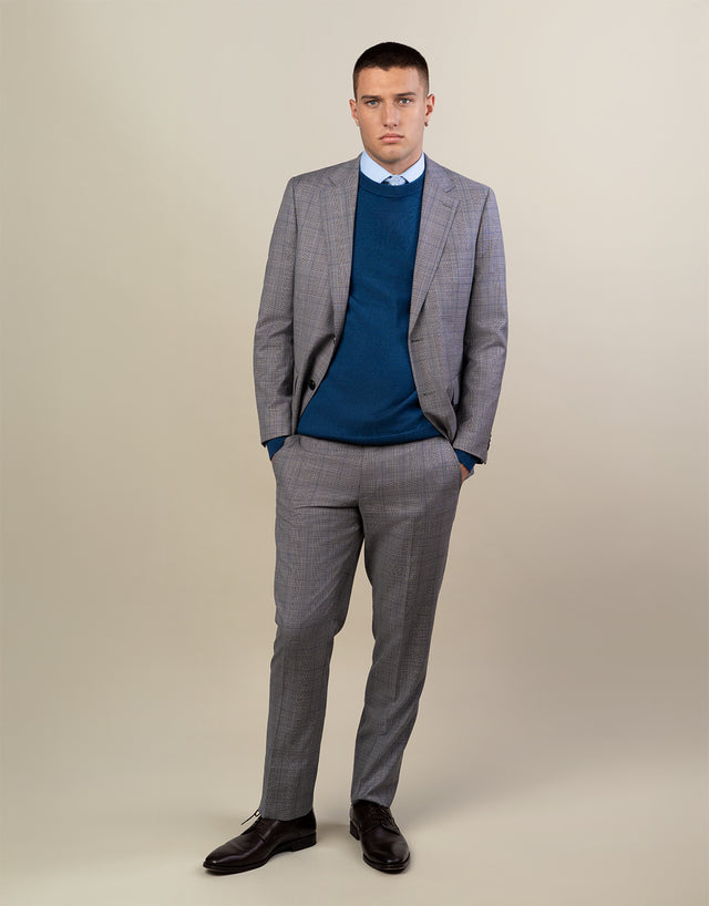Cooper Grey & Blue Glen Check Suit