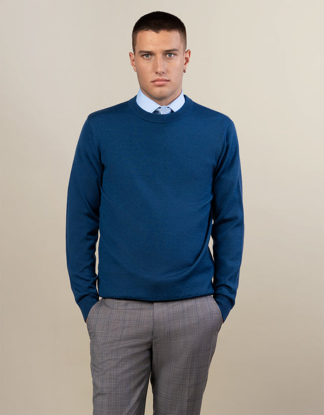 Naseby Cobalt Blue Crew Neck Jersey