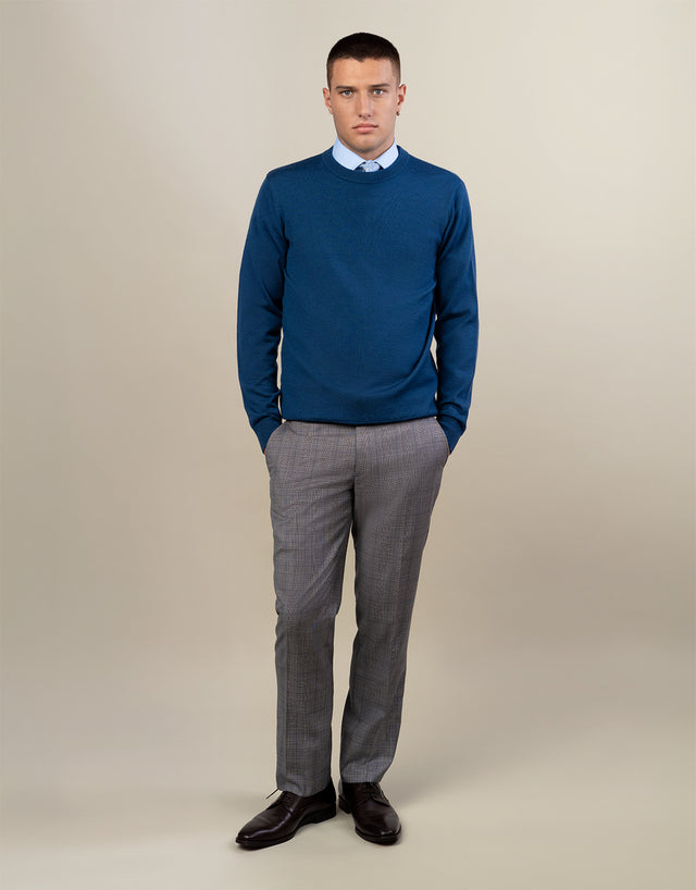 Lotus Grey & Blue Glen Check Trouser