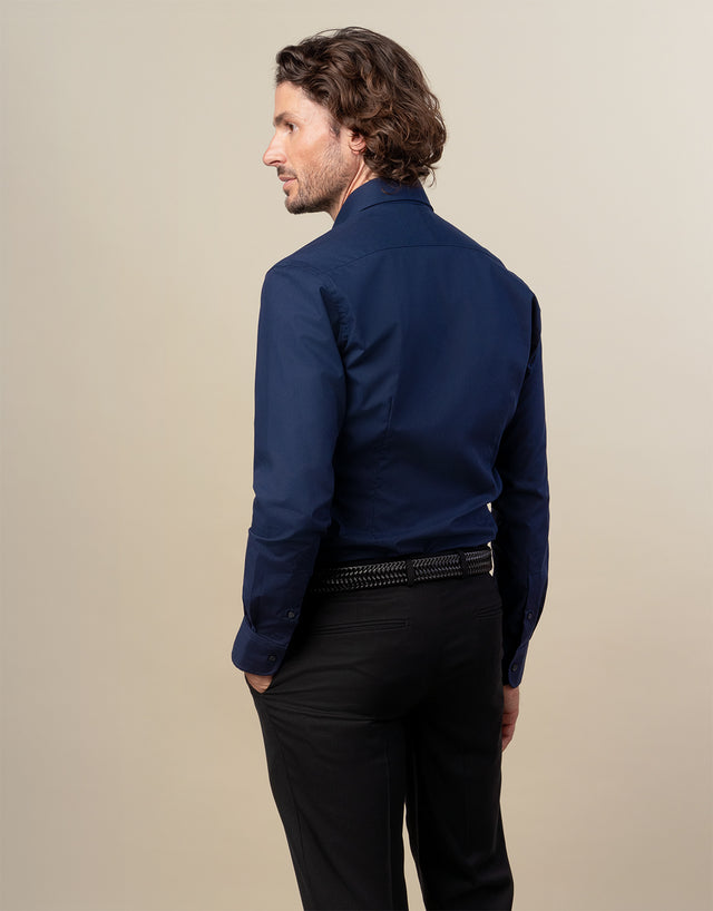 London Navy Plain Poplin Shirt